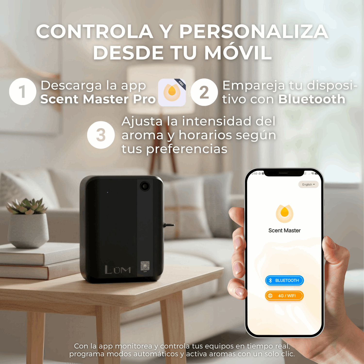 Difusor de Aroma Breeze | 160 m² | Bluetooth | Black