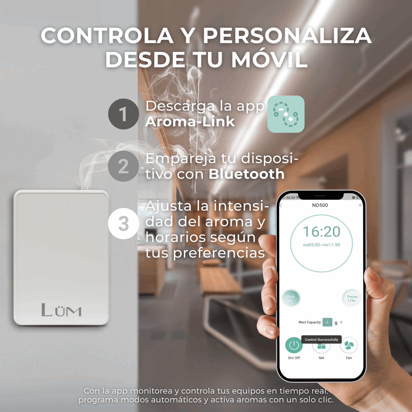Difusor de Aroma Mist | 80 m² | 200 m³ | Blanco
