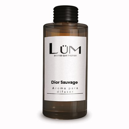 Botella de aroma Dior Sauvage para difusor Lüm en envase ámbar
