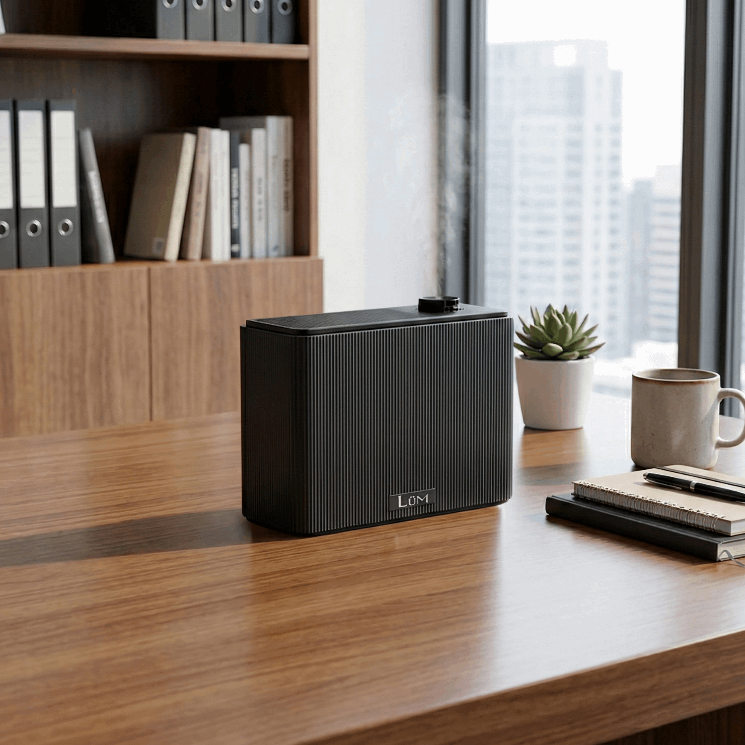 Difusor Solstice 2,500m3 + 1,000m2 BT- WiFi + Aroma Gratis (Negro)