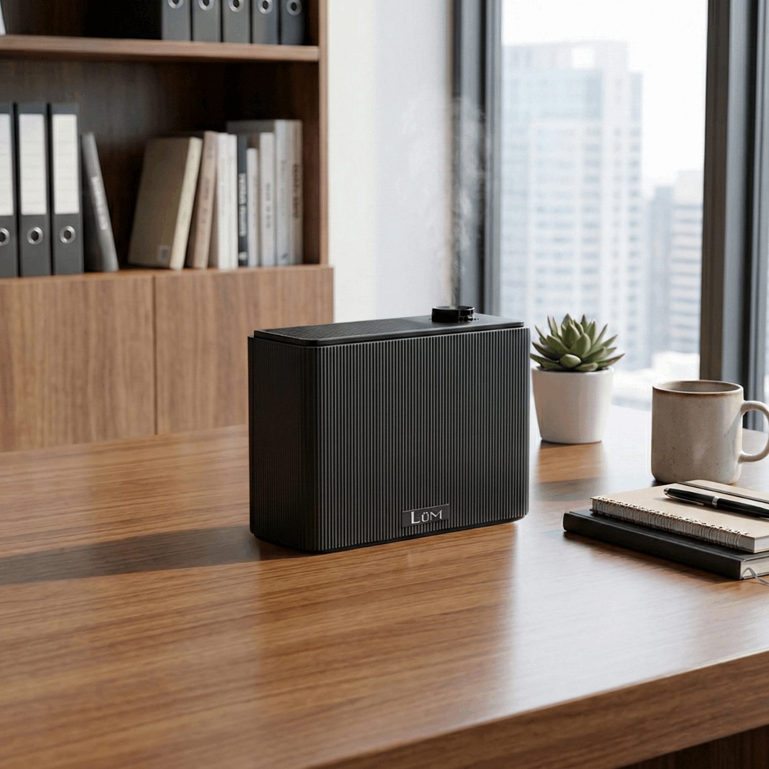 Difusor Solstice 2,500m3 + 1,000m2 BT- WiFi + Aroma Gratis (Negro)