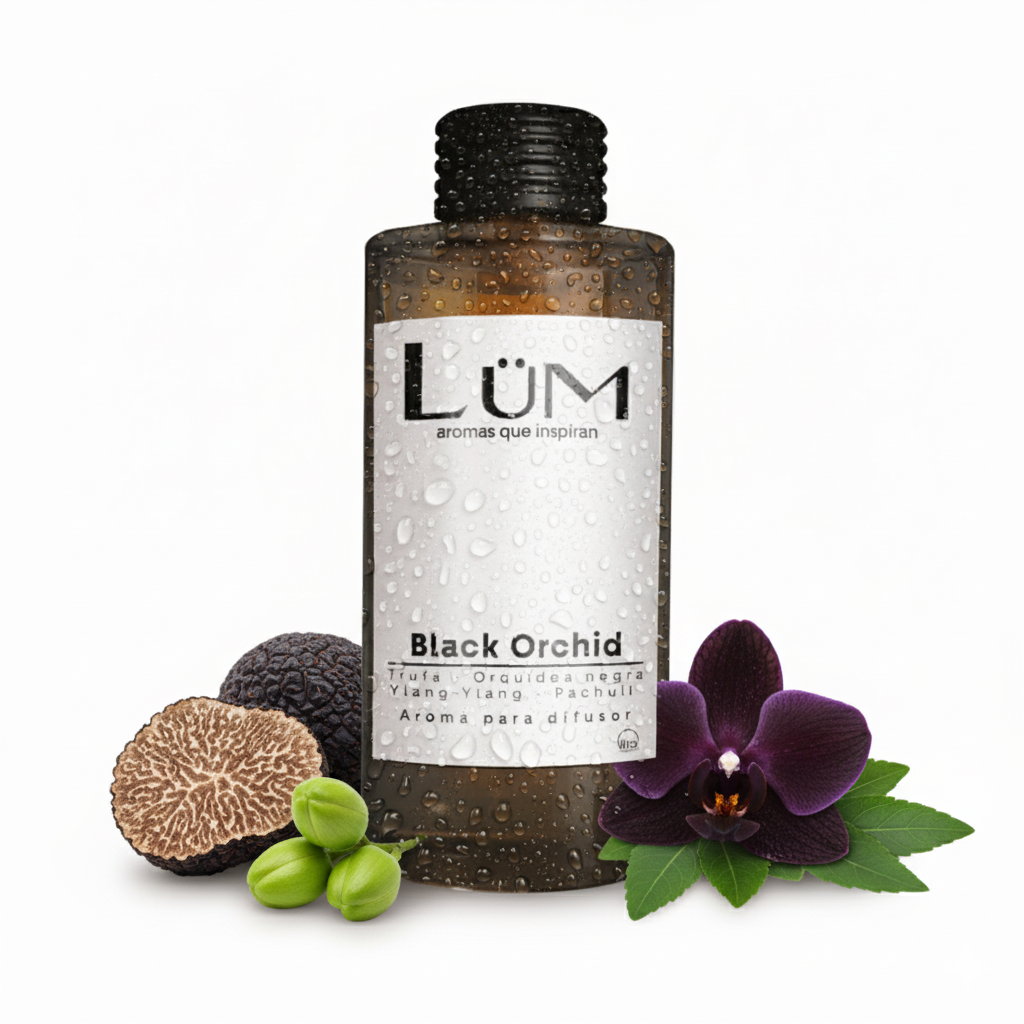roma para difusor LÜM Black Orchid con trufa, orquídea negra y ylang ylang