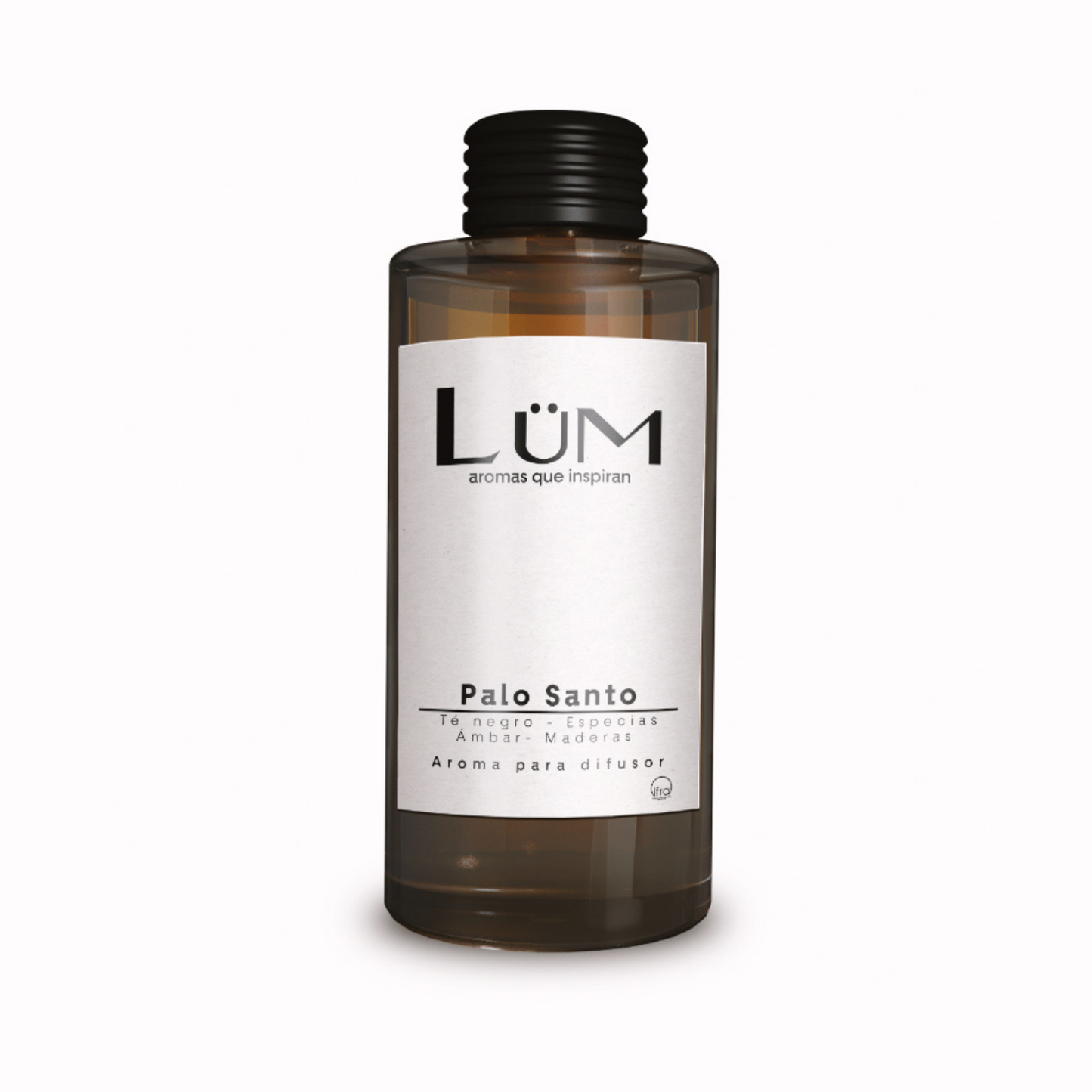 Botella de aroma Palo Santo para difusor Lüm en envase ámbar