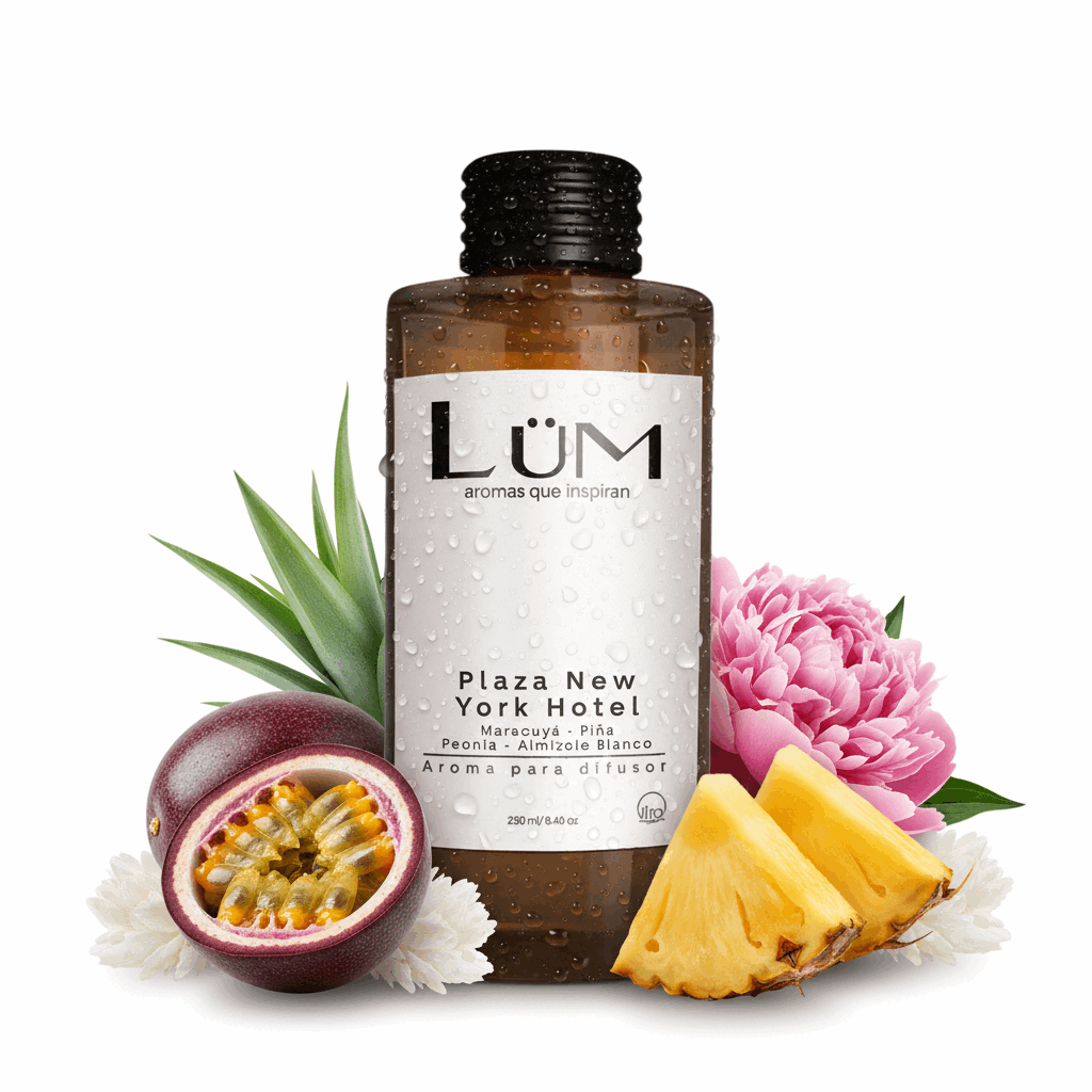 Difusor de aroma Plaza New York Hotel Lüm con maracuyá, piña, peonía y almizcle blanco