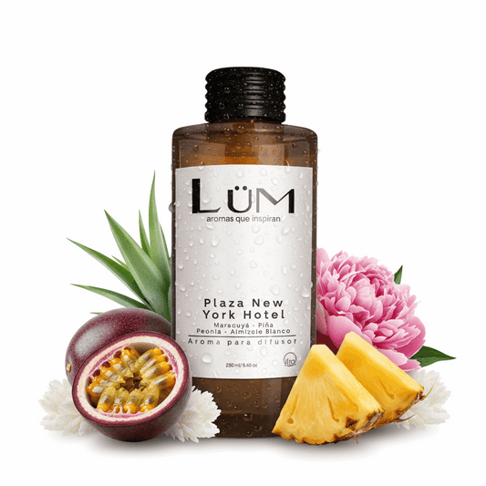 Difusor de aroma Plaza New York Hotel Lüm con maracuyá, piña, peonía y almizcle blanco
