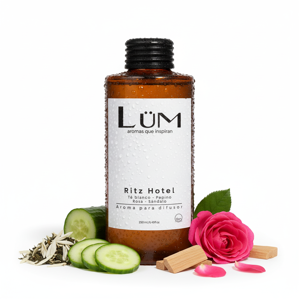 Difusor de aroma Ritz Hotel Lüm con té blanco, pepino, rosa y sándalo