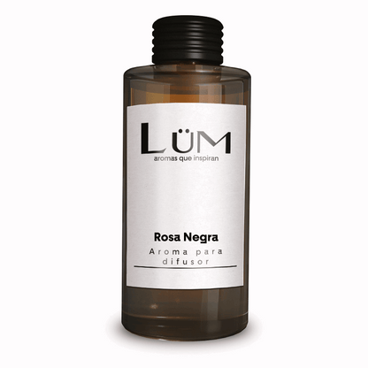 Botella de aroma Rosa Negra para difusor Lüm en envase ámbar