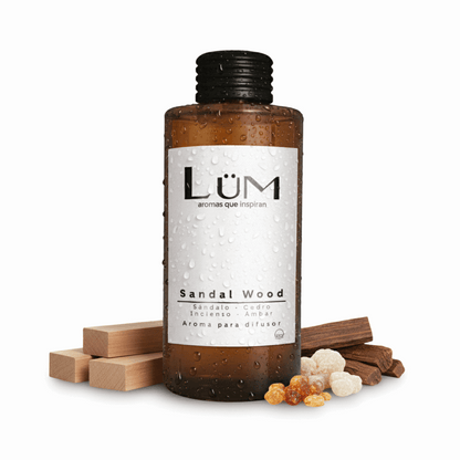 Difusor de aroma Sandal Wood Lüm con sándalo, cedro, incienso y ámbar